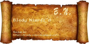 Bledy Nimród névjegykártya